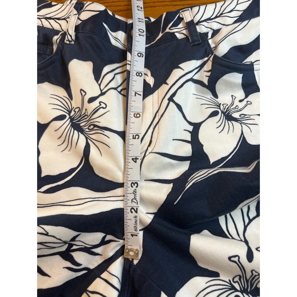 Lauren Ralph Lauren Womens Navy Blue White‎ Tropical Floral Straight Leg Pants 8 - Picture 7 of 11